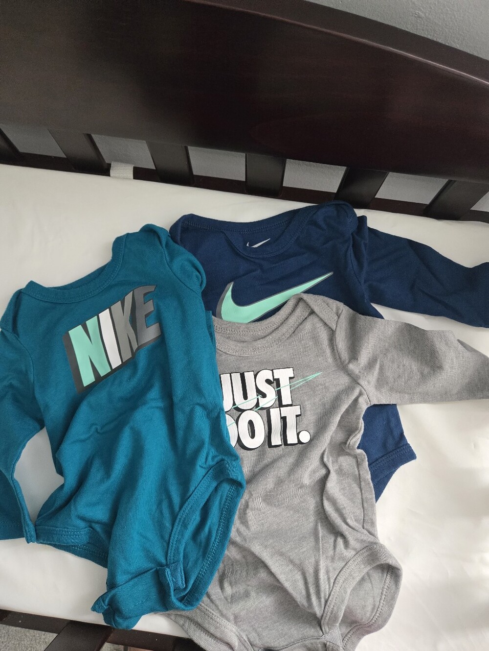 Nike 6m infant baby boy longsleeve onesie set of 3